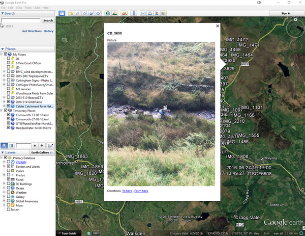 The River Surveys Google Earth map