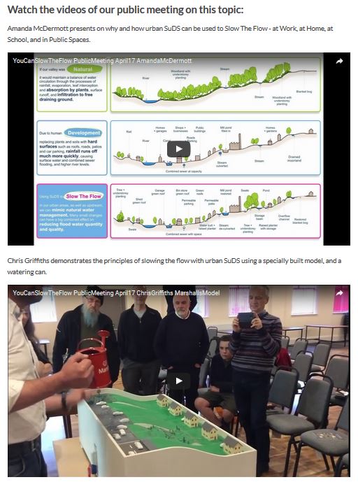 Slow The Flow urban SuDS talk videos