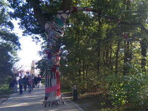 Floriade knitted tree cosy