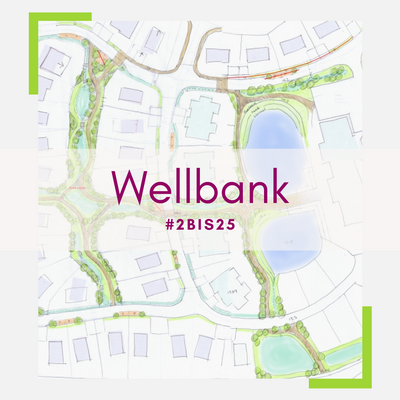 Hand drawn plan showing SuDS scheme in new housing development