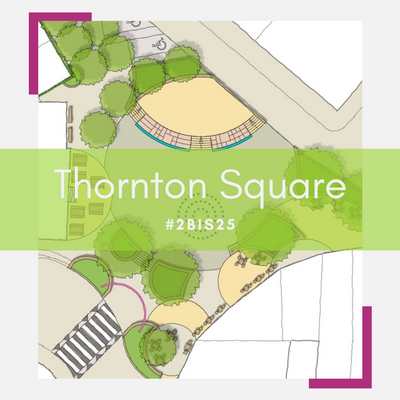 Cartoon plan of public square design