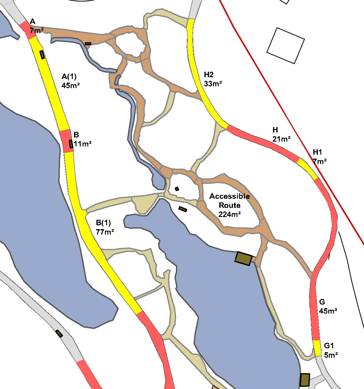 Detail of Path plan showing accessible route