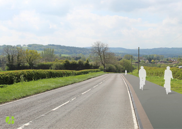 Cycleway at side of an A-road