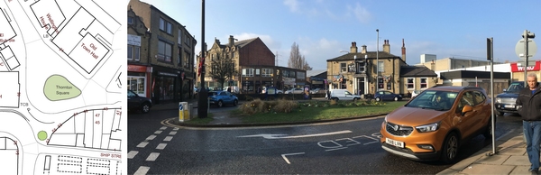 Thornton Square, Brighouse - plan and photo