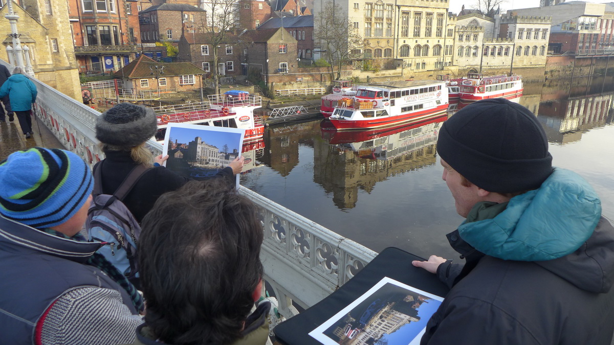 Reviewing photos for scale at the workshop